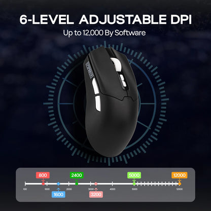 EPOMAKER Click Lite kabelgebundene/BT/2.4GHz kabellose Gaming-Maus mit PAW3311-Sensor, 800 bis 24000 DPI und 500mAh Akku für PC/Mac/Linux