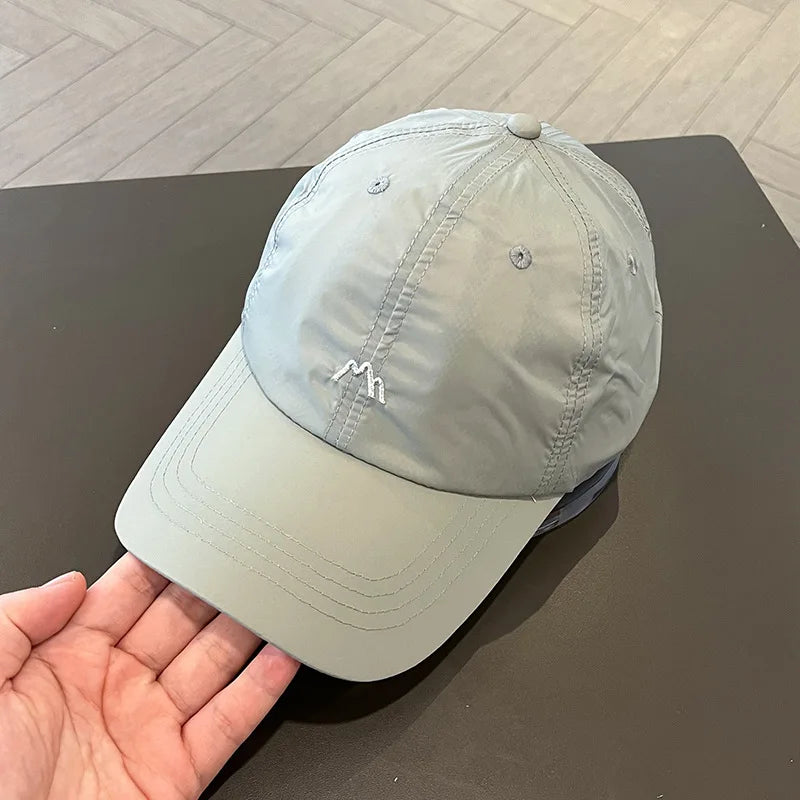 Pălărie de vară cu broderie, cu uscare rapidă; șapcă de baseball de primăvară și toamnă, cu protecție solară, pentru activități în aer liber, cu vizieră sportivă reglabilă