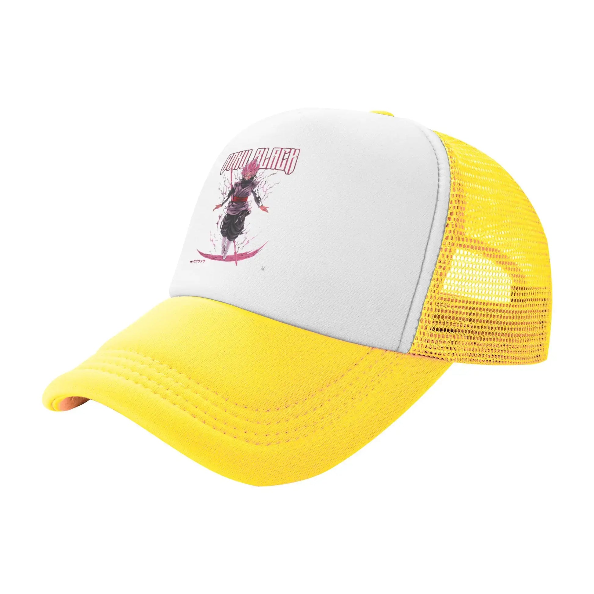 Dragon Ball Black Goku Trucker Cap Men Women Hat Sun Hat Sports Cap Adjustable Polyester Mesh Baseball Cap Summer, Produit gaming premium Fraquane