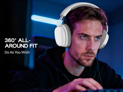 Auscultadores Gaming AULA G7 Pro sem fios Bluetooth 5.3 com som surround 7.1 e microfone com cancelamento de ruído para PS5/PS4/PC/Switch