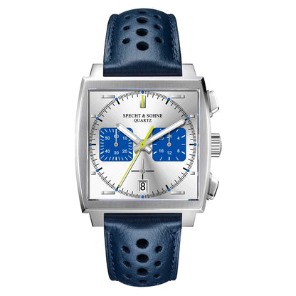 2024 Specht & Sohne New Classic Men's Quartz Watch Blue Color Stainless Steel Japan VK63 Movt Genuine Leather Montre Homme 39MM