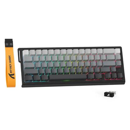 Teclado Gaming ATTACK SHARK X68PRO HE sem fios com Rapid Trigger, atuação ajustável, Hot-Swap, retroiluminação RGB, BT/2.4GHz/com fios