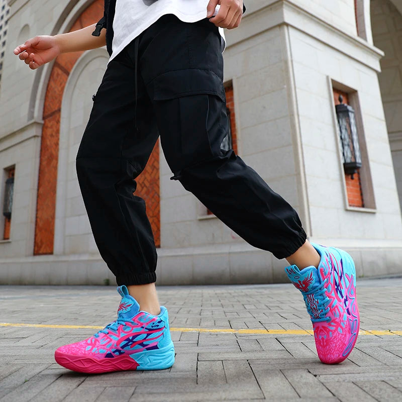 Basketball Shoes for Men Soft Lightweight Training Field Anti Slip Shock-Absorbing Breathable Cofmortable High-top Sneaker Man