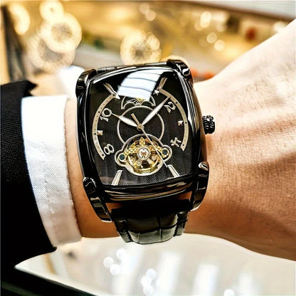 [Luxe mechanisch tourbillonhorloge] Lichtgewicht luxe mechanisch tourbillonhorloge voor heren – Volledig automatisch topmodel in trendy ‘skelet’-stijl, ideaal voor een zakelijke outfit of