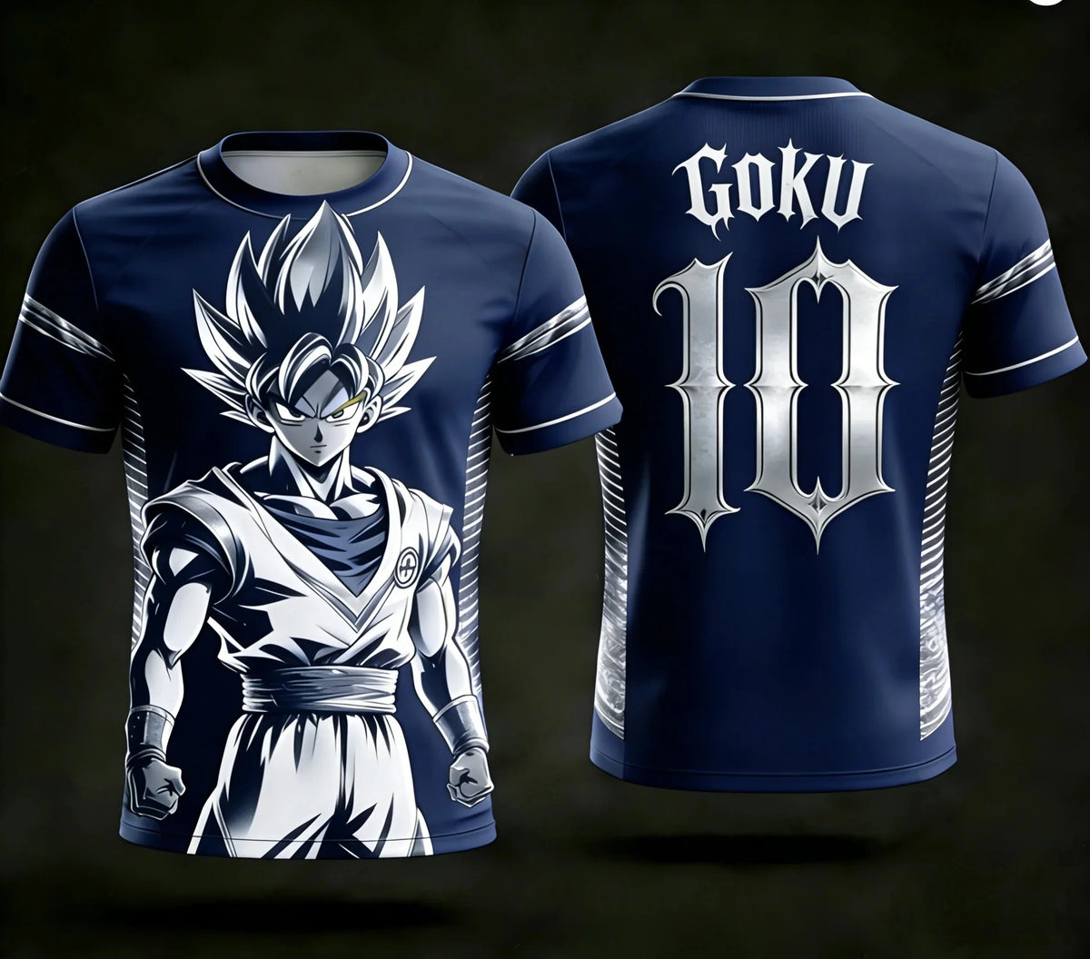 New Dragon Ball Z NO.10 Goku Anime Football Jersey 2026 Summer Plus Size Breathable Jersey Cosplay Short Sleeve T-shirt Y2k