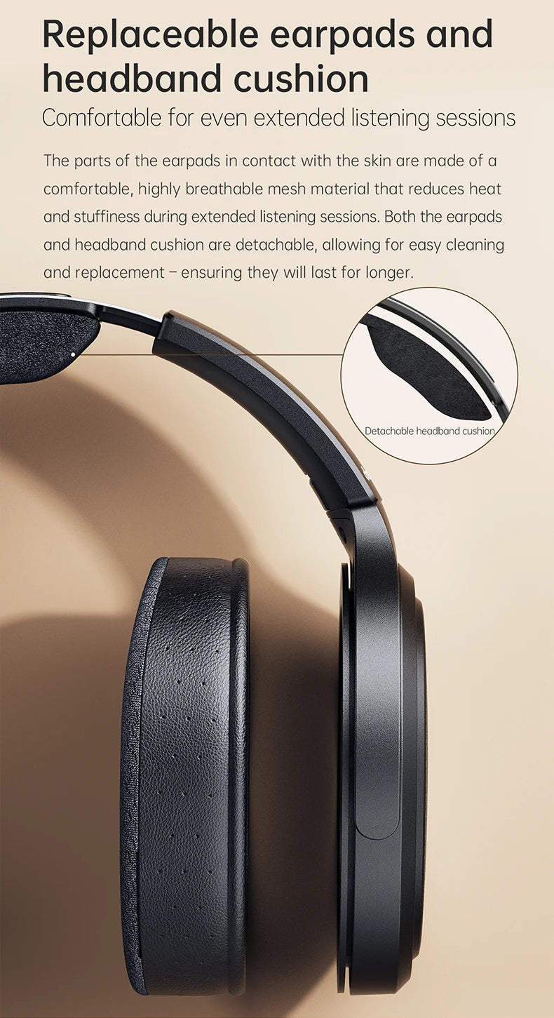 FiiO JT7 Planar Magnetic Over-Ear Audiophile Headphones – 95x86mm Driver, 4.4mm & 3.5mm Wired HiFi Headset