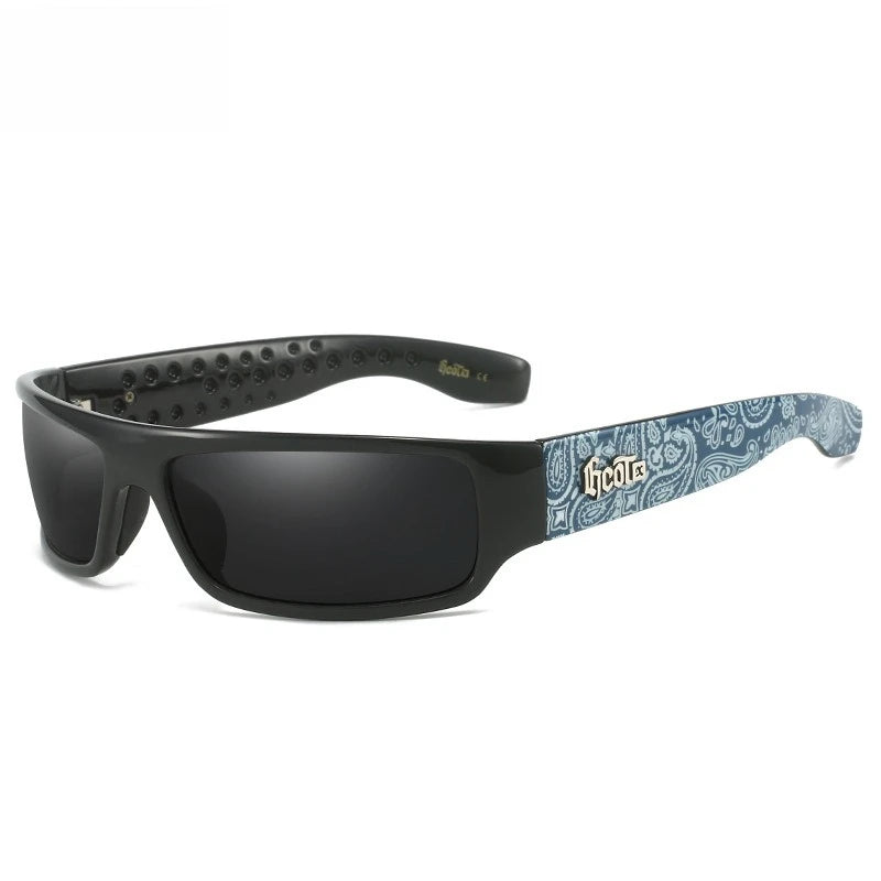 Polarized Chicano Sunglasses, Square Frame Design, UV400 Lens, Hip Hop Streetwear, Retro West Coast Accessory