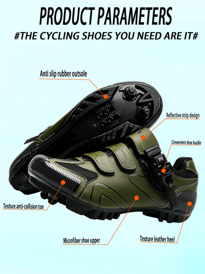 Neutral MTB Cycling Shoes, Compatible With Pelaton Road Cycling Shoes, Men's Cycling Sports Shoes, Reflective Strip Design