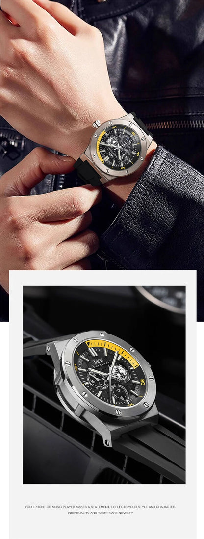 Carnival Brand IW High-End Series Luxury Imported Movement Mechanical Watch Men Sport Rubber Strap 50m Waterproof Fashion Watch