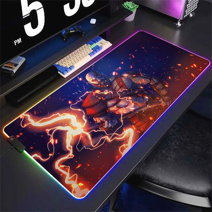 God Of War Large Kratos Atreus Mouse Pad RGB Glowing E-Sports Gamer Keyboard Rug with Extensible Phantom Color Carpet 500x1000