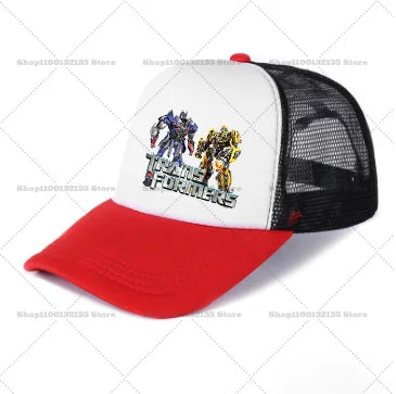 Transformers Children Baseball Cap Cartoon Anime Figure Print Hat Boy Girl Breathable Kid Hat HipHop Boy NetCap Kawaii Toy Gift
