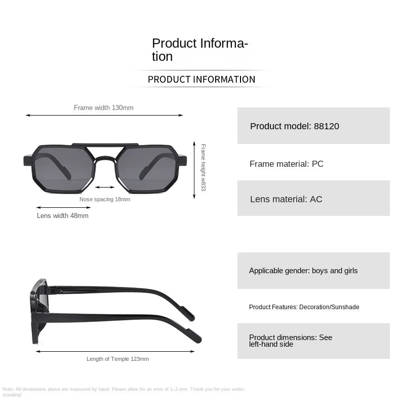 Children’s Sunglasses Vintage Double-beam Sun Glasses UV400 Outdoor Girl Boy Fashion Glasses Classic Square Kids Sunglasses