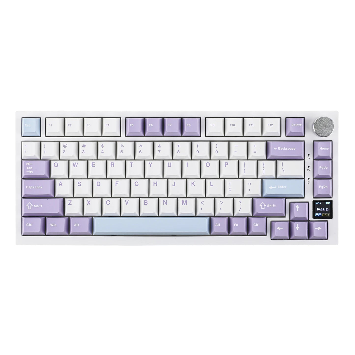 Teclado mecânico Ajazz AK820 Pro 75% com montagem gasket, Bluetooth 5.1/2.4G sem fios/com fios e ecrã TFT para Mac/Win