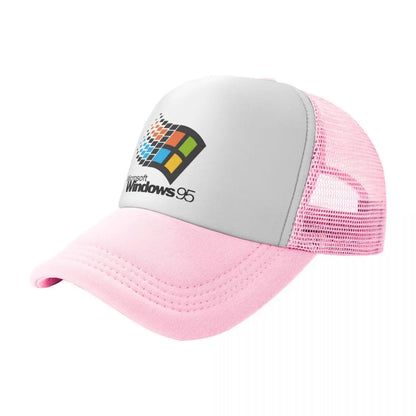 Șepci de baseball unisex „Windows 95 Geeks Nerd Mesh” – șepci de soare la modă, șepci ajustabile cu închidere tip snapback, șepci de pescuit – vânzare en gros – șepci Trucker noi