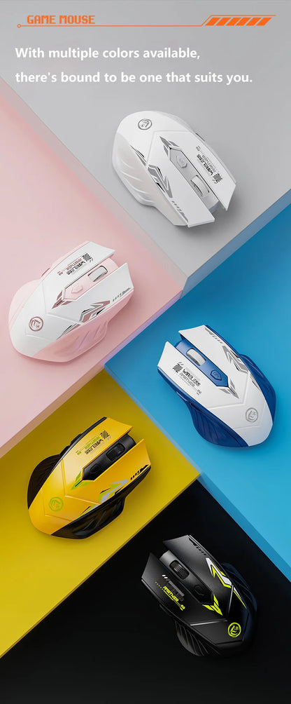 Wireless Gaming Mouse Dual Mode Bluetooth 2.4G DPI Adjustable Type-C Rechargeable Silent Ergonomic Mouse Durable Battery