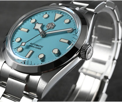 San Martin Men Luxury Watch 36mm BB36 Snowflake Hands Explore Series Sports Watches PT5000 Automatic Mechanical 10Bar BGW-9 Lume