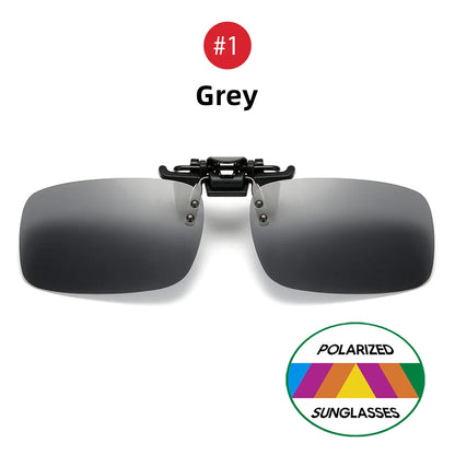 Classic Square Flip Up Clip On Sunglasses Men Polarized Night Vision Driving UV400 Women Photochromic Sun Glasses Clips