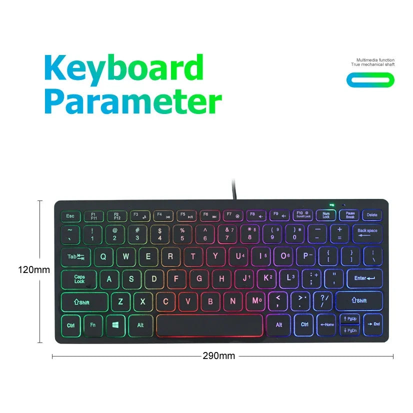 Mini Teclado com Fio APAYADO K1000 - Design Compacto e Portátil, Plug-and-Play, Ideal para Portáteis/Computadores, Resistente a Derrames