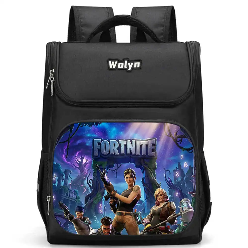 School Backpack With Multi Compartment, Large Cartoon Fortnite School Bags For Boys & Girls, Durable Child Backpack For Ages 5-10