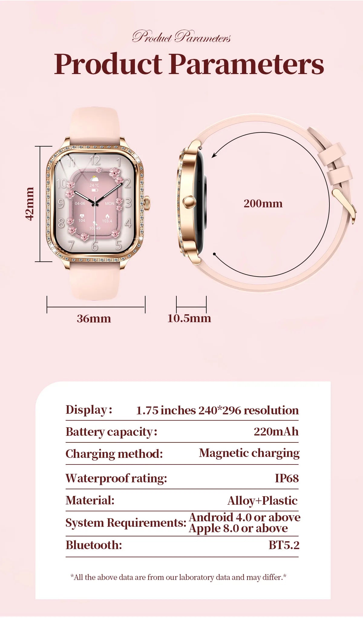 LIGE New Luxury Smart Watch Heart Rate Monitor Fashion Ladies Bracelet 2024 Bluetooth Call Smartwatch Womoen For Android IOS