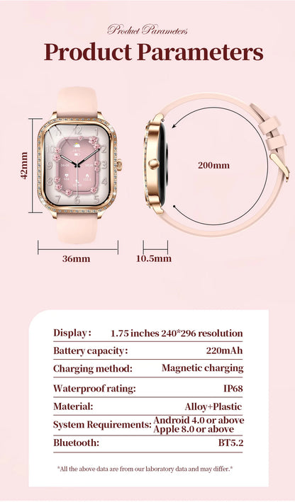 LIGE New Luxury Smart Watch Heart Rate Monitor Fashion Ladies Bracelet 2024 Bluetooth Call Smartwatch Womoen For Android IOS