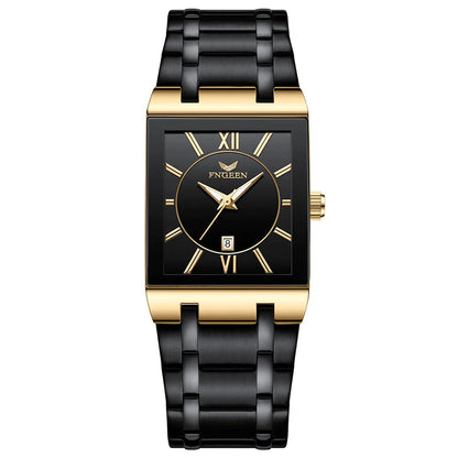 Montre-bracelet de luxe BINBOND à quartz précis pour homme, lumineuse, étanche, date automatique, en acier inoxydable durable, style décontracté.