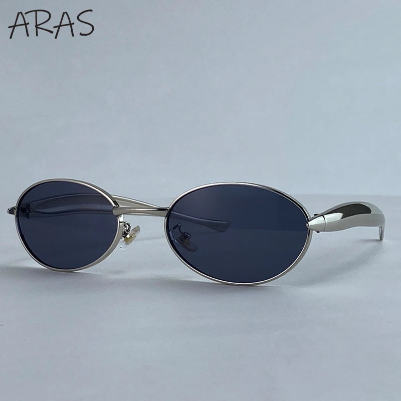 Sexy Small Oval Punk Sunglasses Women 2026 Luxury Vintage Steampunk Metal Frame Sun Glasses For Ladies Trendy Traveling Shades