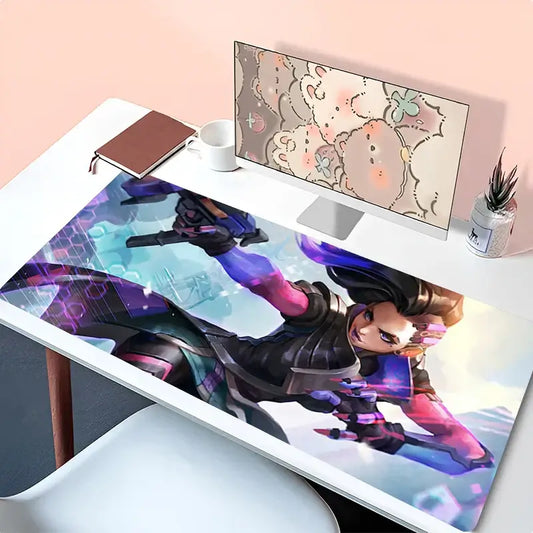 Anime pelės kilimėlis nešiojamajam kompiuteriui, biuro aksesuaras, PC klaviatūros kilimėlis, guminis puodelio padėkliukas, minkštas didelis pelės kilimėlis, Overwatch Sombra stalo kilimėlis