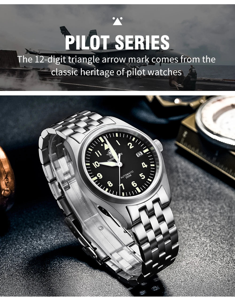 ADDIESDIVE Watch For Men MY-H2 Stainless Steel Classics Mechanical Watches NH35 200m Diving Luminous Analog Watch Reloj Hombre