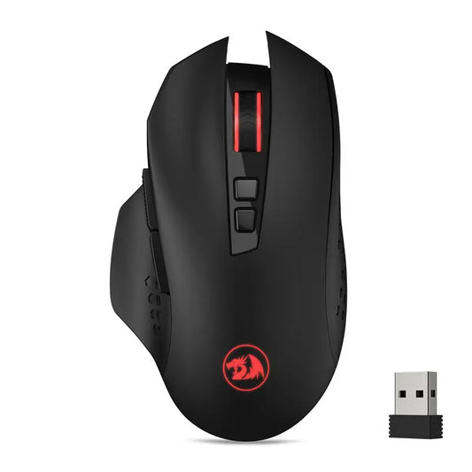 Mouse da gaming wireless Redragon M656 Gainer, 4000 DPI, 2.4Ghz, mouse gamer wireless con 5 livelli DPI, 7 pulsanti macro, retroilluminazione LED rossa