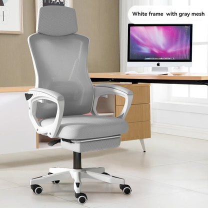 High Density Mesh Office Chair with Footrest, Ergonomic Home Office Chair, Adjustable Executive Swivel Chair with Comfortable Foam Seat