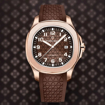 PAGANI DESIGN 2026 New Men's Watches Rose Gold Top Luxury  Automatic Watch For Men Barrel dial Steel Mechanical Wristwatch Men