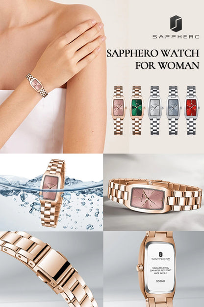 SAPPHEROLuxury Women's Watch Stainless Steel Strap Waterproof Watch Ultra-thin Dial  Fashion Simple Women's Watch Accurate Watch