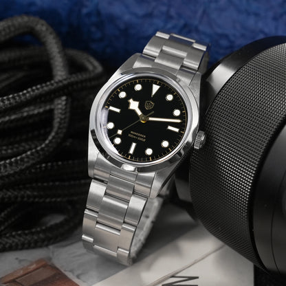 Watchdives WD1016 V3 Quartz Watch 37mm Stainless Steel Case Sapphire Vintage Watch  VH31 Sweep Movemet 100m Waterproof Men Watch