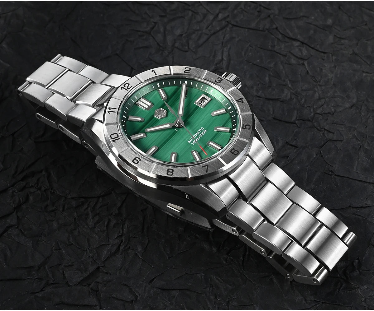 San Martin New 42mm Peacock Gemstone Dial NH35 Luxury Men Watch Automatic Mechanical Sapphire 100M Waterproof Luminous SN0130