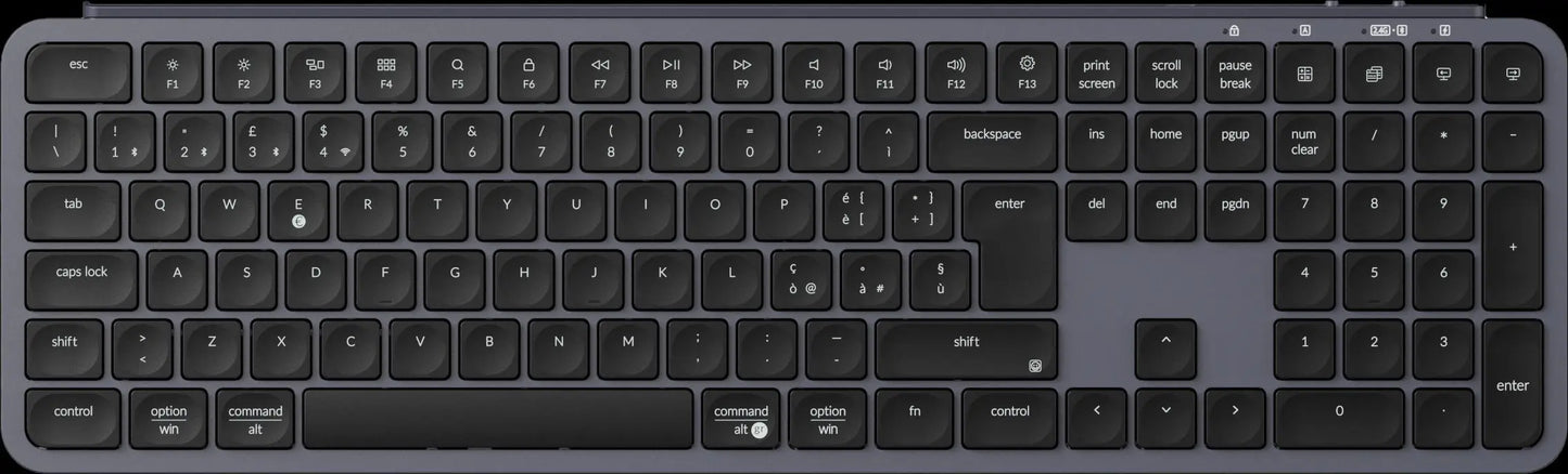Teclado sem fios ultrafino Keychron B6 Pro com layout ISO, tamanho completo, portátil e leve, ligações 2.4GHz e Bluetooth
