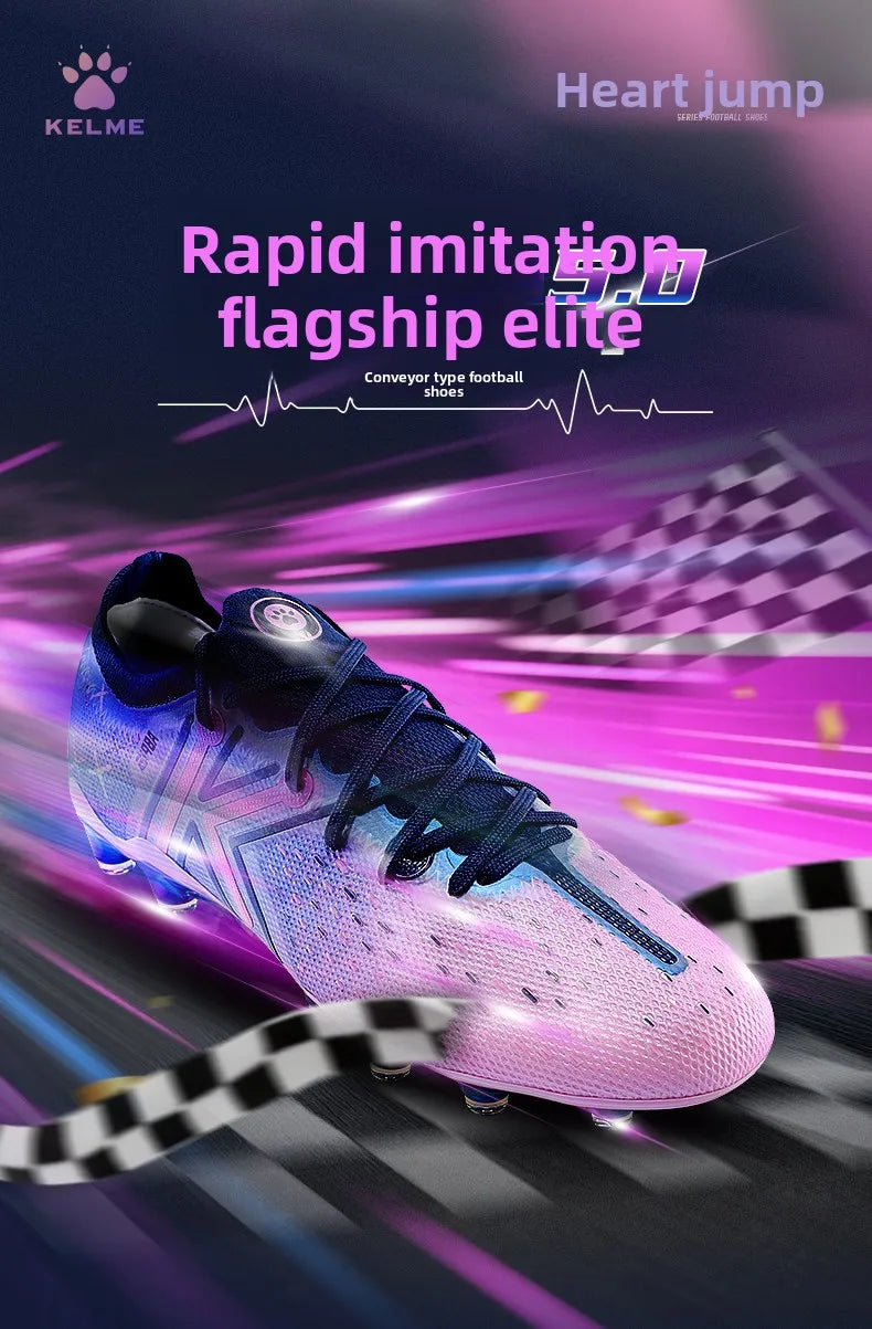 KELME FG -ammattilaistason jalkapallokengät pitkillä nastoilla, luonnonnurmelle, ottelutason jalkapallokengät, sisäkäyttöön, liukumattomat jalkapallokengät
