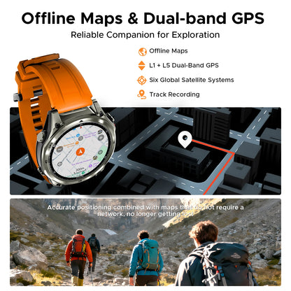 DOOGEE ANYWISE W1 PRO AI Smart Watch 1.43" AMOLED Display 5ATM IP68 Water Resistance GPS Tracking Sport Watch with Offine Maps