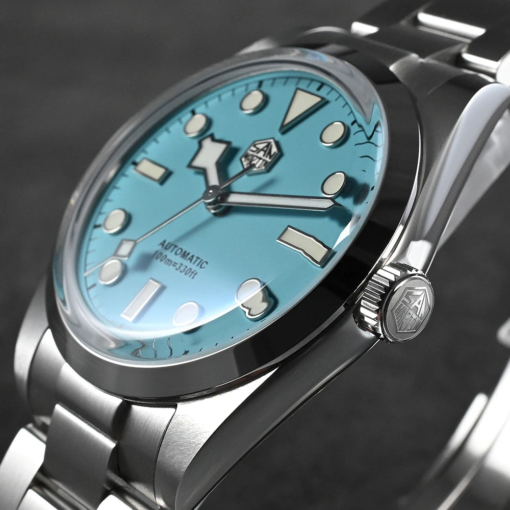San Martin Men Luxury Watch 36mm BB36 Snowflake Hands Explore Series Sports Watches PT5000 Automatic Mechanical 10Bar BGW-9 Lume