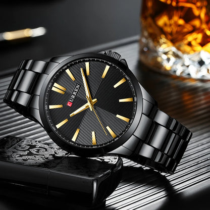 Montre pour homme CURREN – Modèle de luxe, étanche, style militaire, en acier inoxydable – Montre-bracelet sportive (réf. 8322)