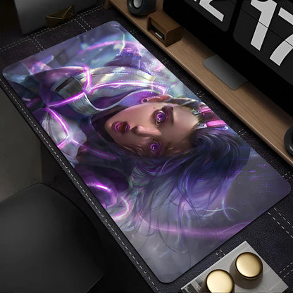 PC pelės kilimėlis Overwatch Sombra Sexy, nešiojamojo kompiuterio pelės kilimėlis, violetinis Kawaii anime merginos klaviatūros kilimėlis, žaidimų aksesuarai, žaidėjo stalo pelės kilimėlis