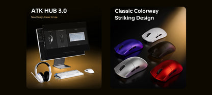 Mouse wireless ATK Blazing Sky X1 V2 Ultimate Dual Mode ultraleggero PAW3950 Ultra Dual 8K HZ a bassa latenza con ergonomia personalizzata