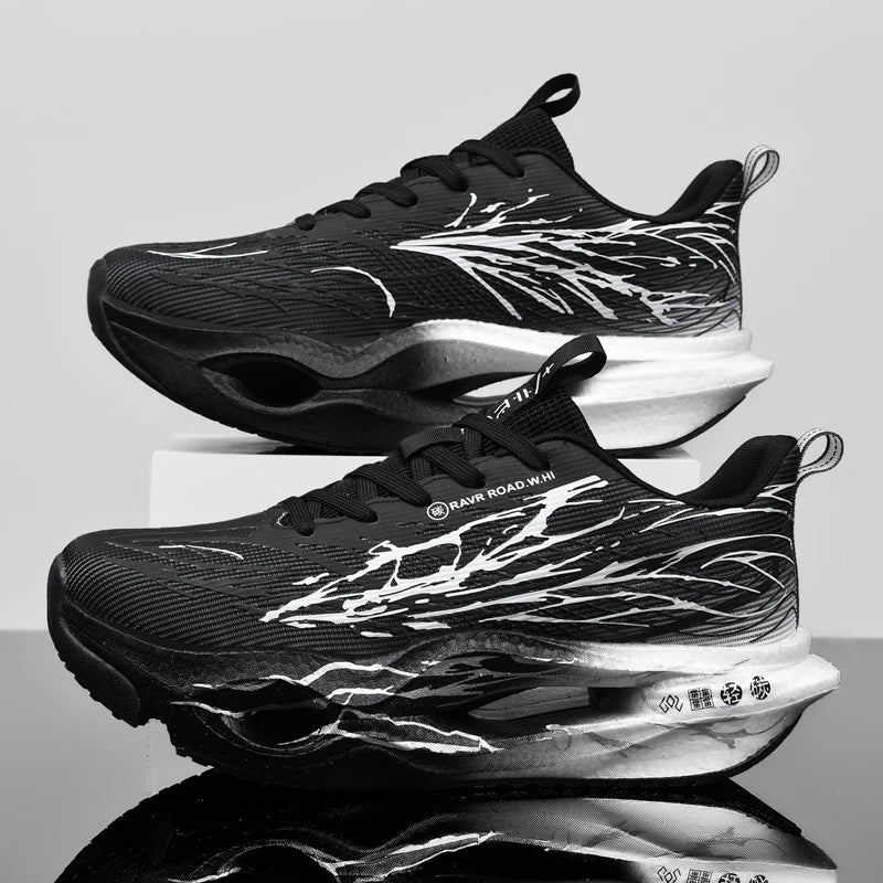 Men Women Ultra Light Carbon Plate Running Shoes Breathable Mesh Upper Soft Midsole Rubber Outsole for Running Training Sneakers