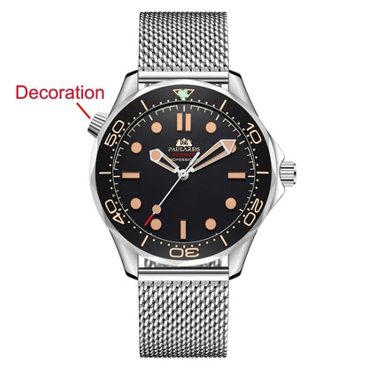Automatic Watches for Men Mechanical Self Wind Net Stainless Steel Nylon Strap Luxury New Limited Reloj Hombre Baratos