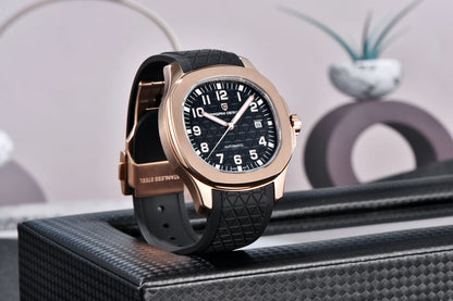PAGANI DESIGN 2026 New Men's Watches Rose Gold Top Luxury  Automatic Watch For Men Barrel dial Steel Mechanical Wristwatch Men