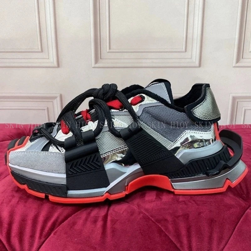 2026 Fashion Women Sneakers Size 35-46 High Quality  Platform Sneaker Men Casual Shoes Sports Running Shoes Lace Up Patchwork
