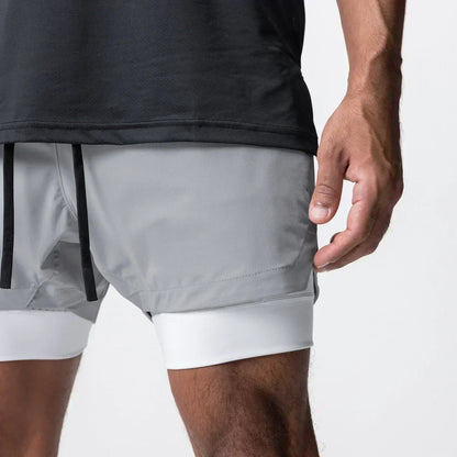Anime Demon Slayer Gym Shorts Man Quick Dry Pants Double-layer 2 in 1 Shorts Y2k Sportswear Summer 2026 Breathable Streetwear