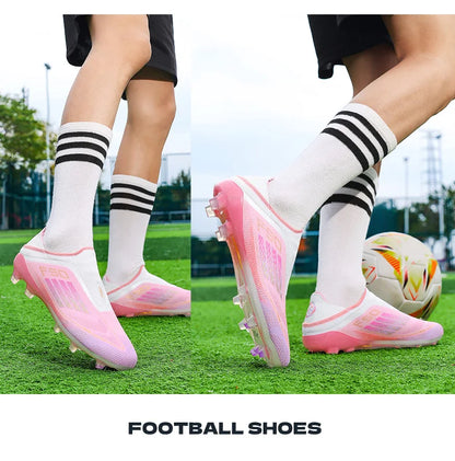 New Men Football Boots ComfortableSoccer Shoes Match Training Boys Non Slip Long Spikes Breathable Adult Cleats Outdoor Sport