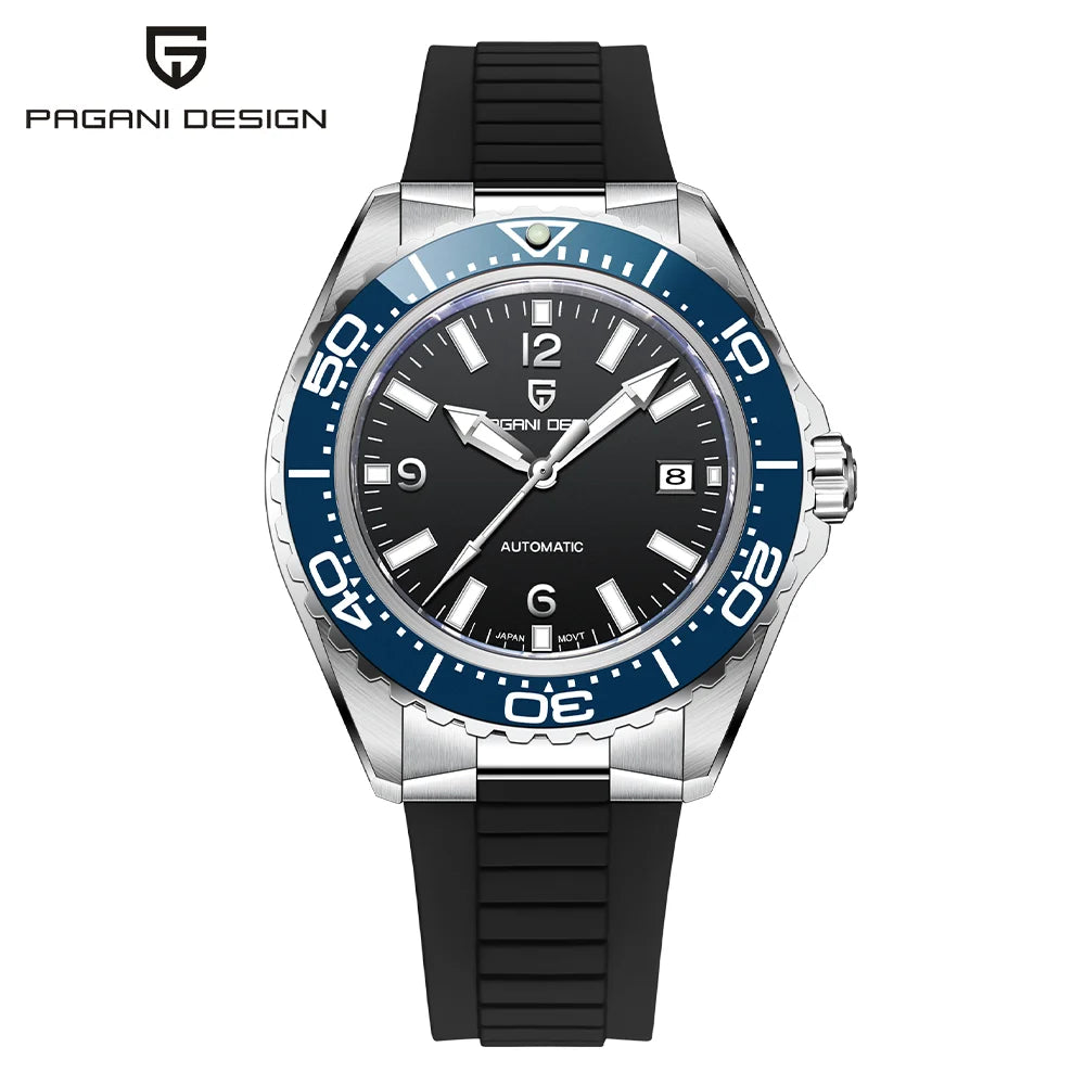 Pagani Design Top Brand New Men's Mechanical Watch Luxury Sapphire Stainless Steel 100m Waterproof Ceramic Bezel Automatic Watch