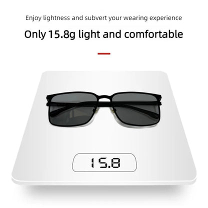 Luxury Stainless Photochromic Men Sunglasses High Quality Metal Square Polarized Change Color Sun Glasses Fashion Driving Shades